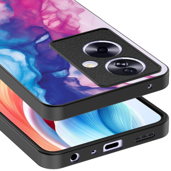 Oppo A2 telefoonhoesje met roze blauw marmer opdruk (4)