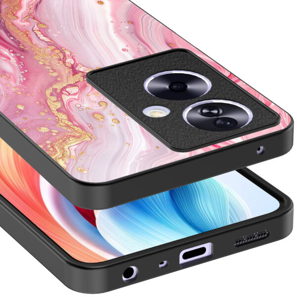 Oppo A2 telefoonhoesje met roze marmer opdruk (4)