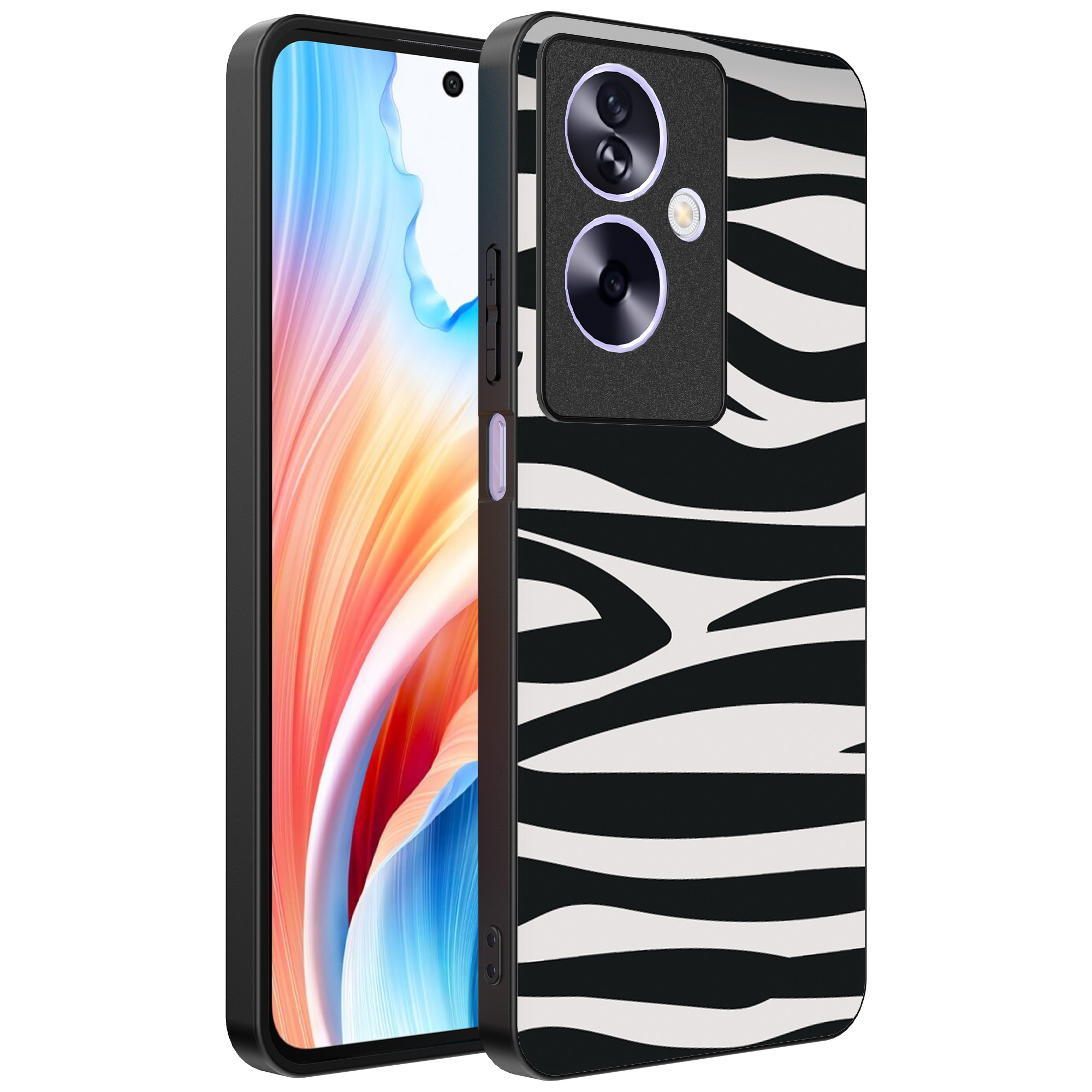Oppo A2 telefoonhoesje met zebra opdruk (1)