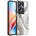 Oppo A2 telefoonhoesje met zilver marmer opdruk (1)