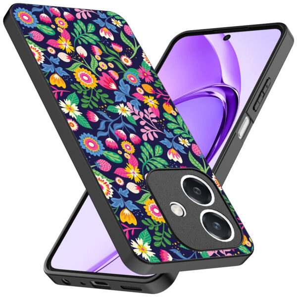 Oppo A3 telefoonhoesje met bloemen opdruk (2)
