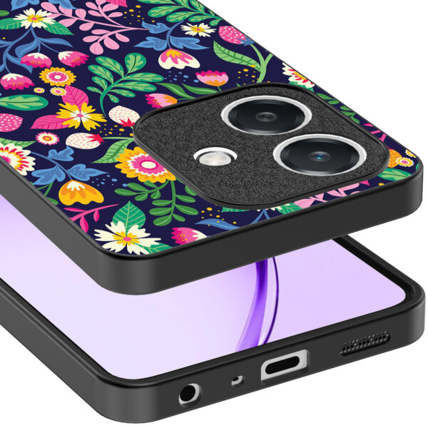 Oppo A3 telefoonhoesje met bloemen opdruk (4)