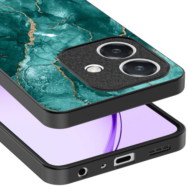 Oppo A3 telefoonhoesje met groen marmer opdruk (4)