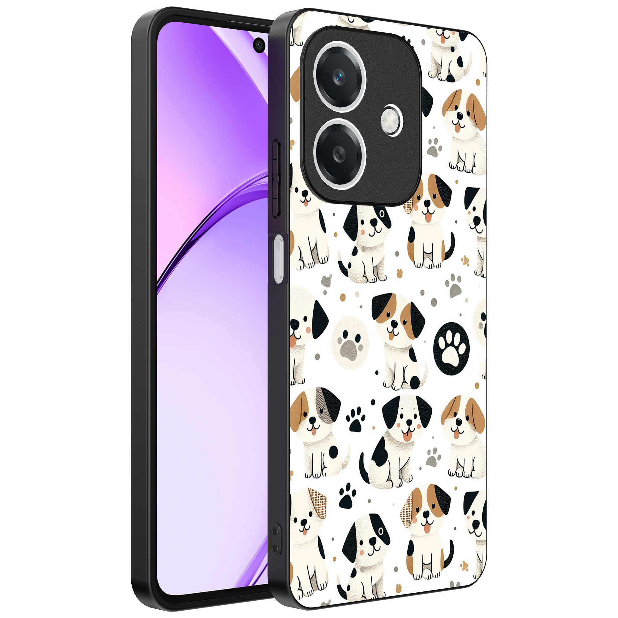 Oppo A3 telefoonhoesje met honden opdruk (1)