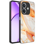 Oppo A3 telefoonhoesje met oranje marmer opdruk (1)
