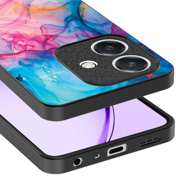 Oppo A3 telefoonhoesje met regenboog acryl marmer opdruk (4)