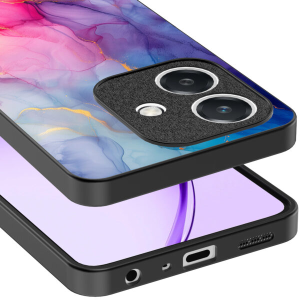 Oppo A3 telefoonhoesje met regenboog marmer opdruk (4)
