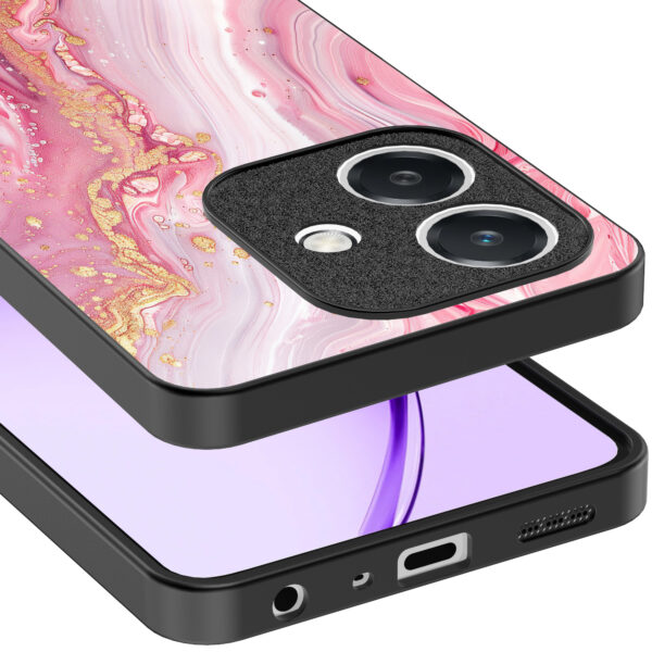 Oppo A3 telefoonhoesje met roze marmer opdruk (4)