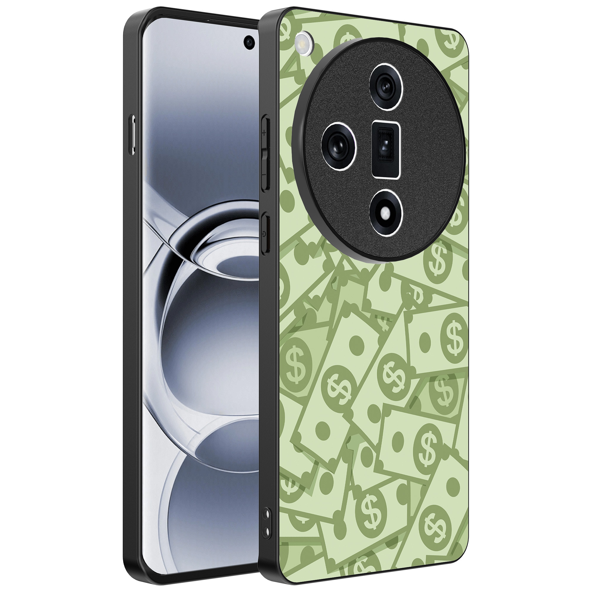 Oppo Find X7 Ultra telefoonhoesje met geld opdruk (1)
