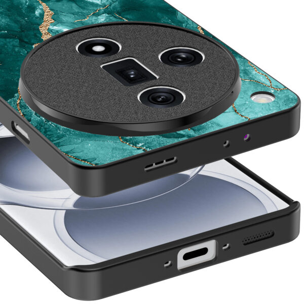 Oppo Find X7 Ultra telefoonhoesje met groen marmer opdruk (4)