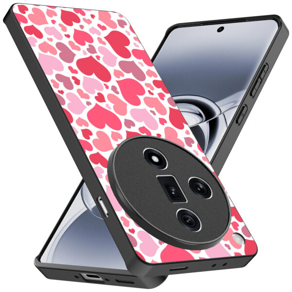Oppo Find X7 Ultra telefoonhoesje met hartjes opdruk transparant (2)