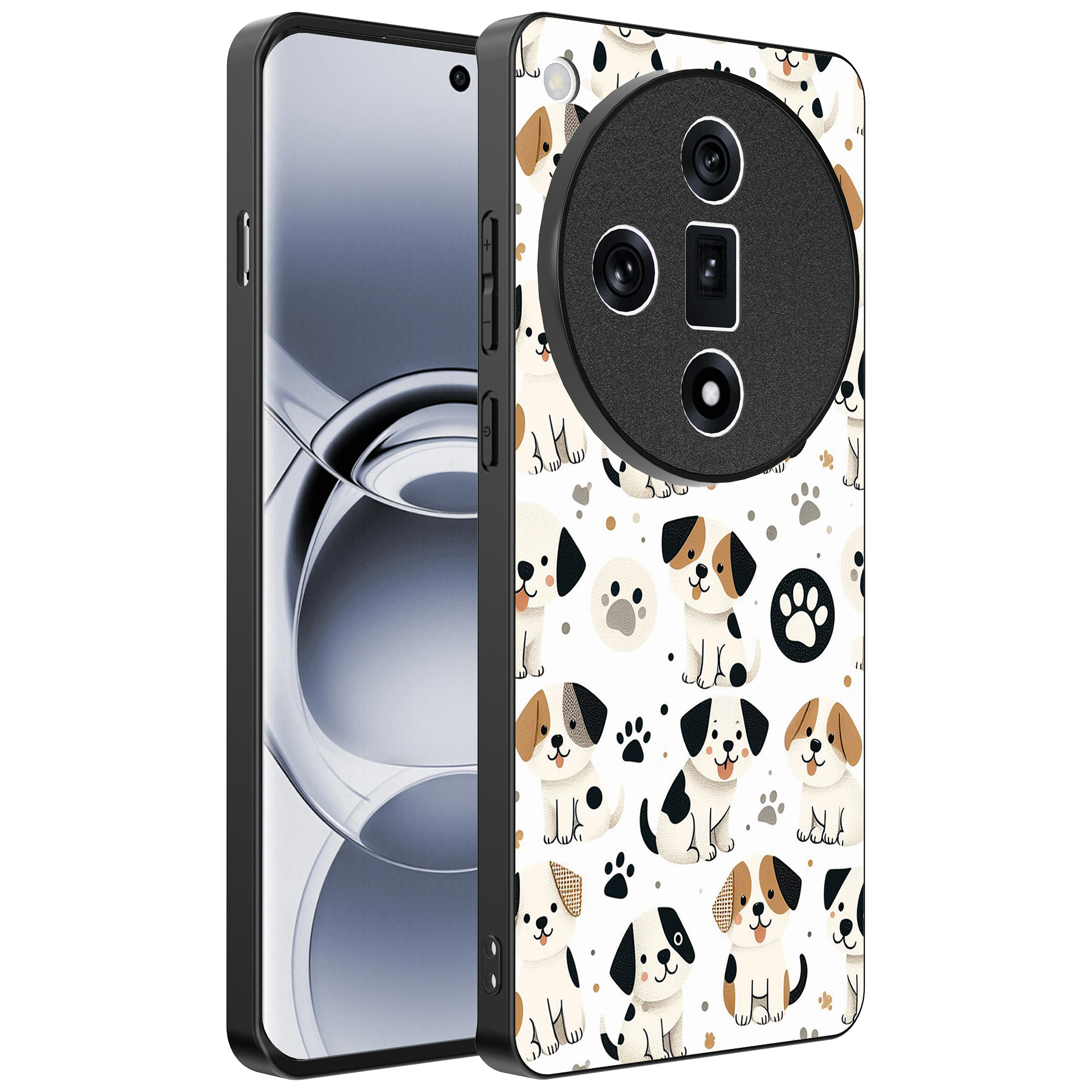 Oppo Find X7 Ultra telefoonhoesje met honden opdruk (1)