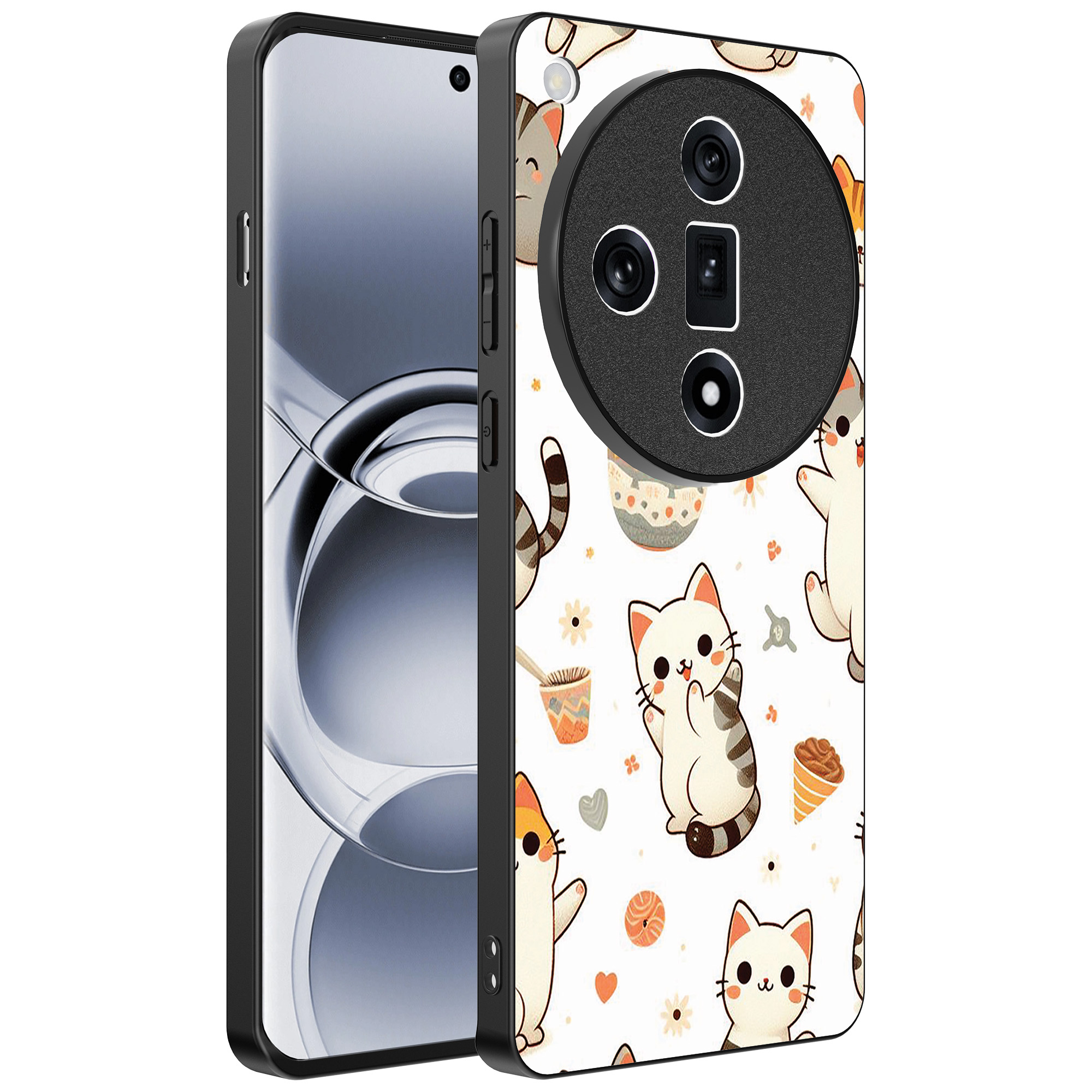 Oppo Find X7 Ultra telefoonhoesje met katten opdruk (1)