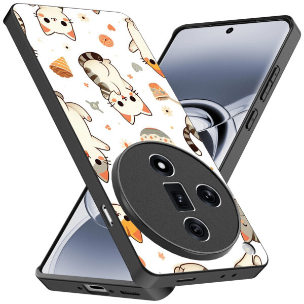 Oppo Find X7 Ultra telefoonhoesje met katten opdruk (2)