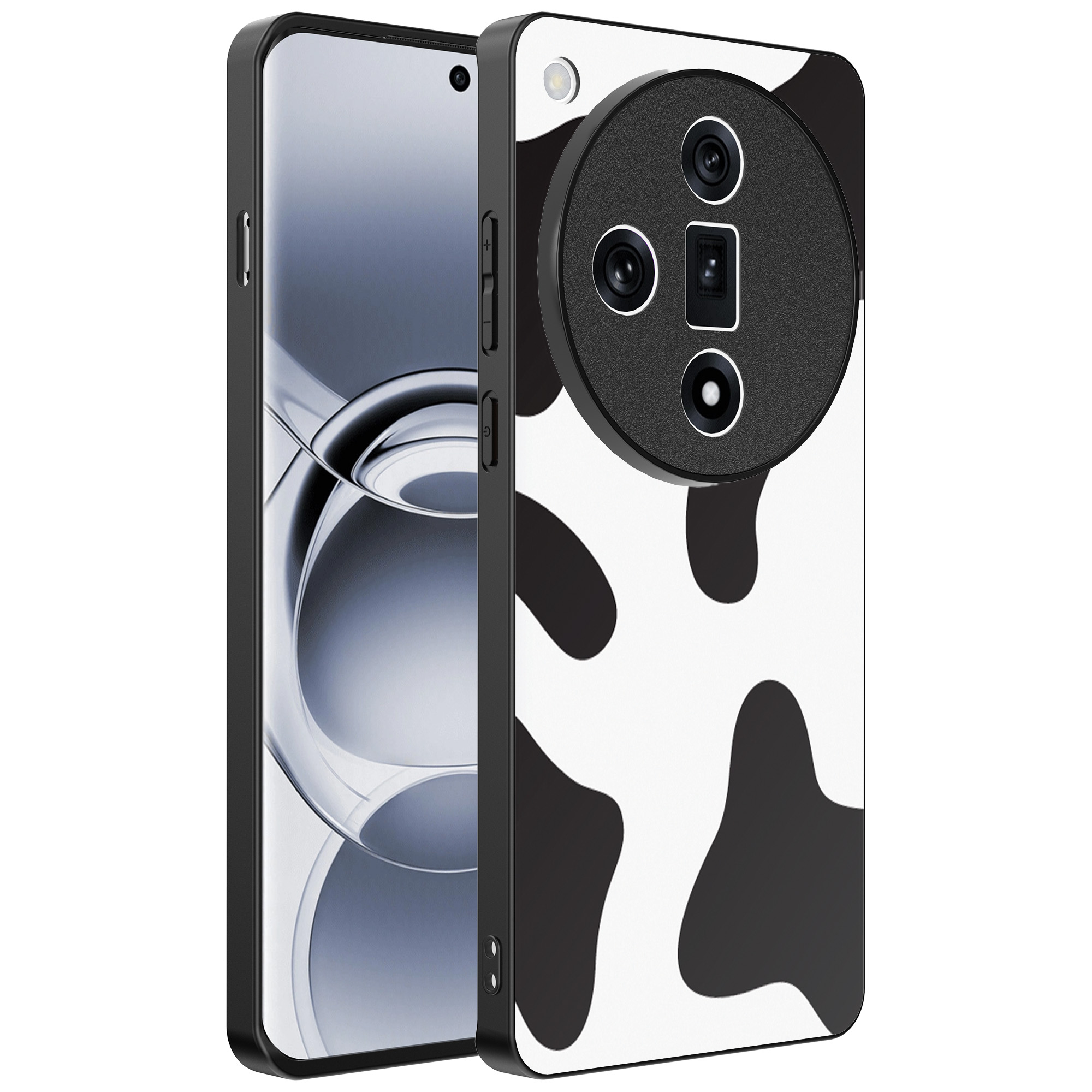 Oppo Find X7 Ultra telefoonhoesje met koeienvlekken opdruk (1)