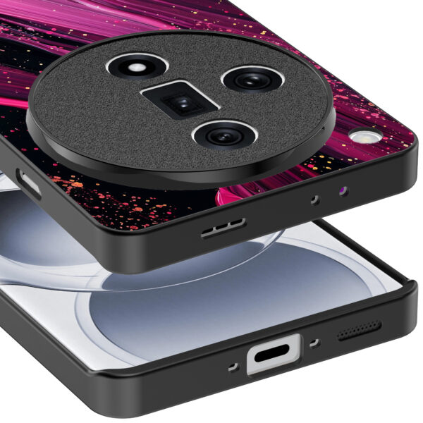 Oppo Find X7 Ultra telefoonhoesje met paars roze marmer opdruk (4)