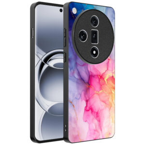 Oppo Find X7 Ultra telefoonhoesje met regenboog marmer opdruk (1)