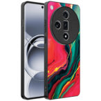 Oppo Find X7 Ultra telefoonhoesje met rood groen marmer opdruk (1)