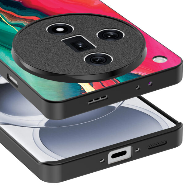 Oppo Find X7 Ultra telefoonhoesje met rood groen marmer opdruk (4)