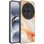 Oppo Find X7 telefoonhoesje met oranje marmer opdruk (1)