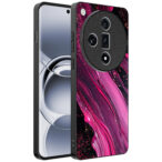 Oppo Find X7 telefoonhoesje met paars roze marmer opdruk (1)