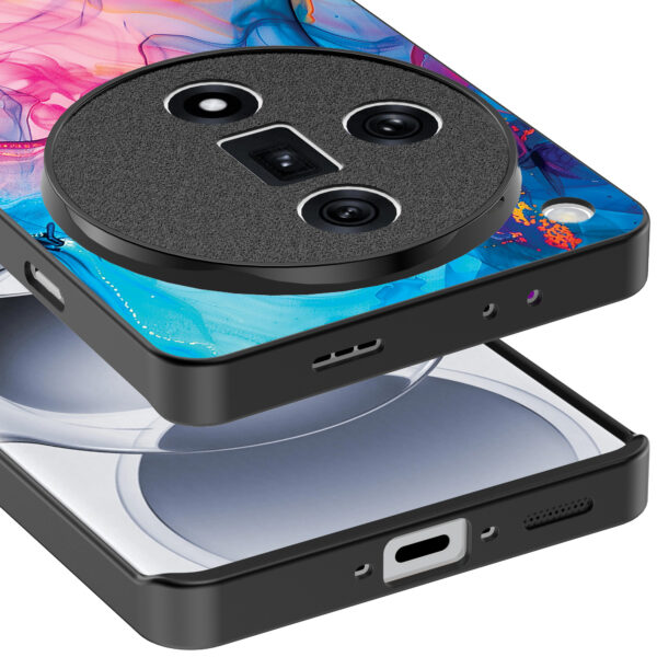 Oppo Find X7 telefoonhoesje met regenboog acryl marmer opdruk (4)