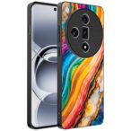 Oppo Find X7 telefoonhoesje met regenboog goud marmer opdruk (1)