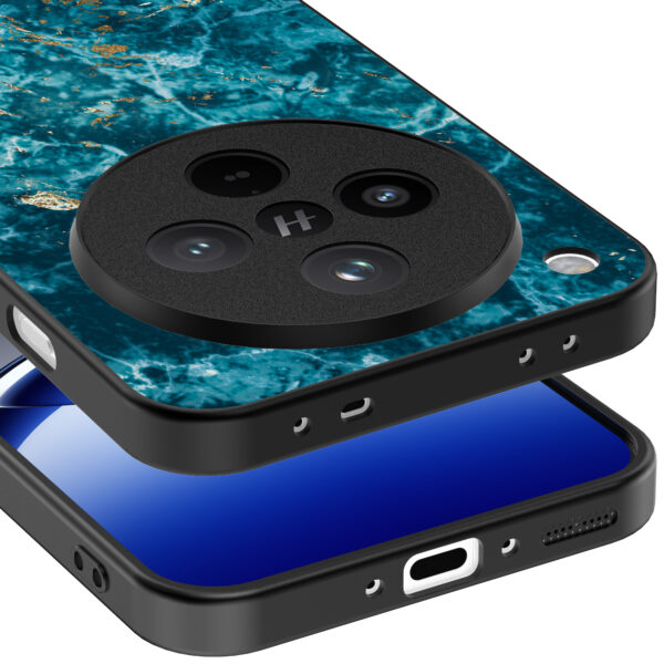 Oppo Find X8 Pro telefoonhoesje met blauw marmer opdruk (4)