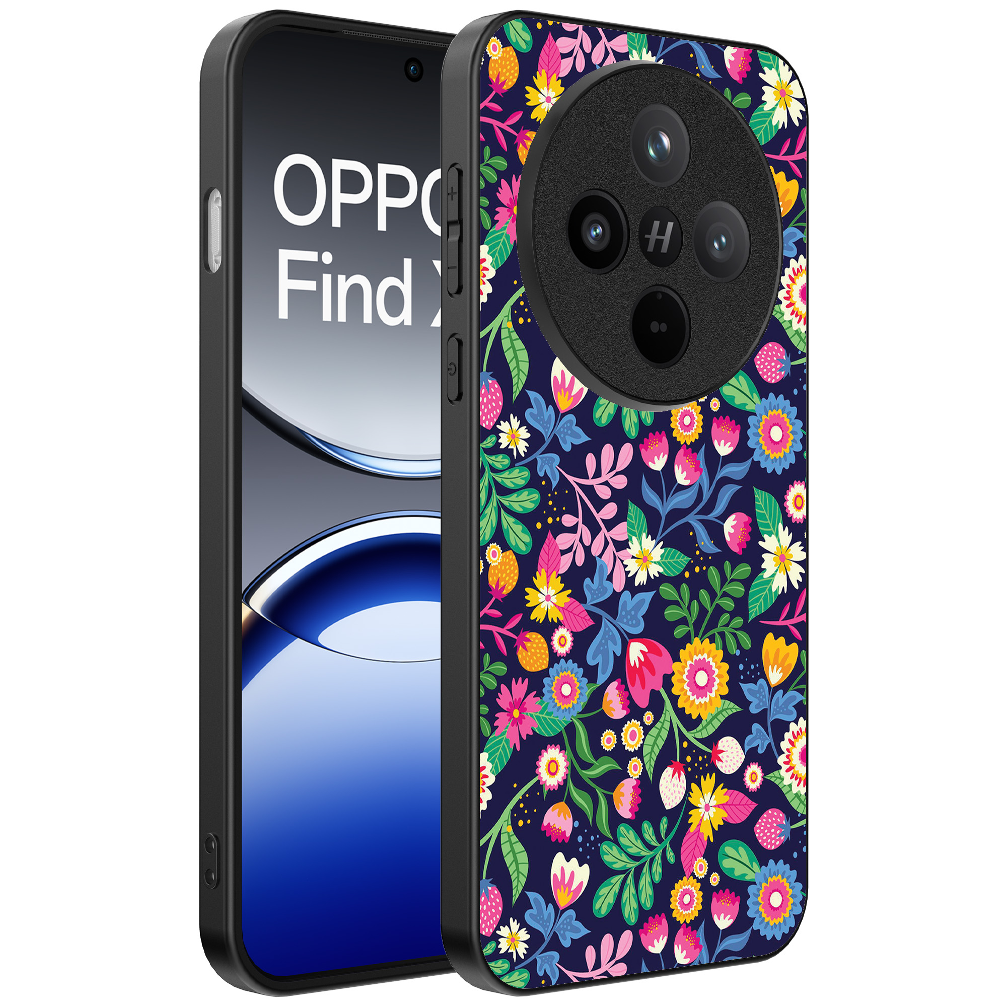 Oppo Find X8 Pro telefoonhoesje met bloemen opdruk (1)