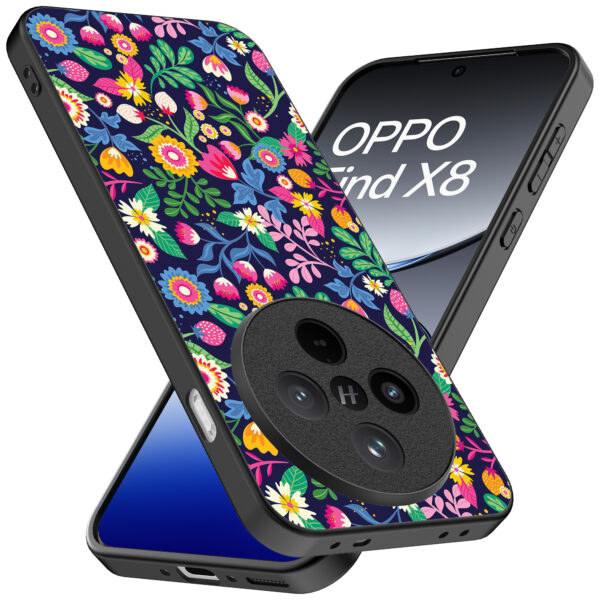 Oppo Find X8 Pro telefoonhoesje met bloemen opdruk (2)
