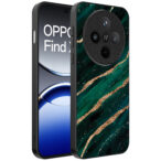Oppo Find X8 Pro telefoonhoesje met groen goud marmer opdruk (1)