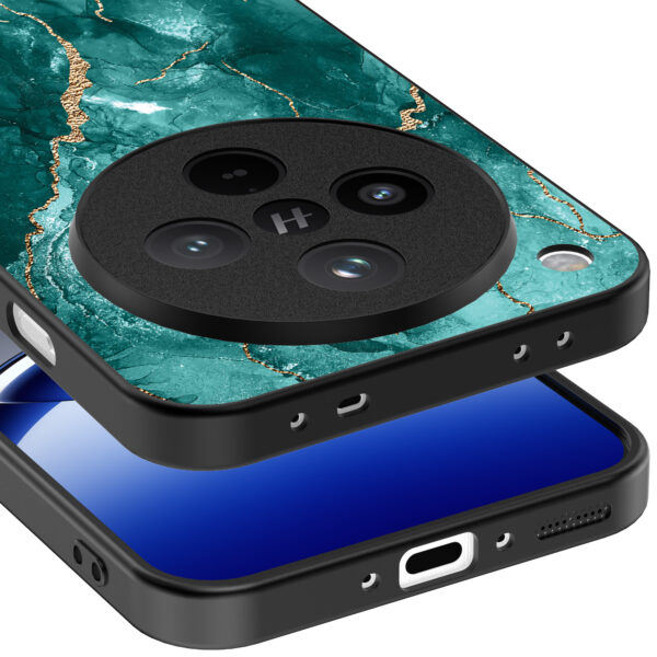 Oppo Find X8 Pro telefoonhoesje met groen marmer opdruk (4)