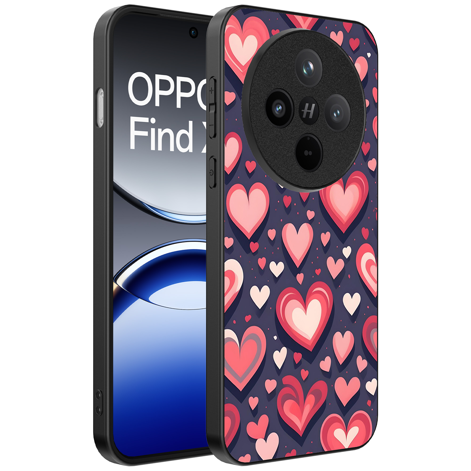 Oppo Find X8 Pro telefoonhoesje met hartjes opdruk groot (1)