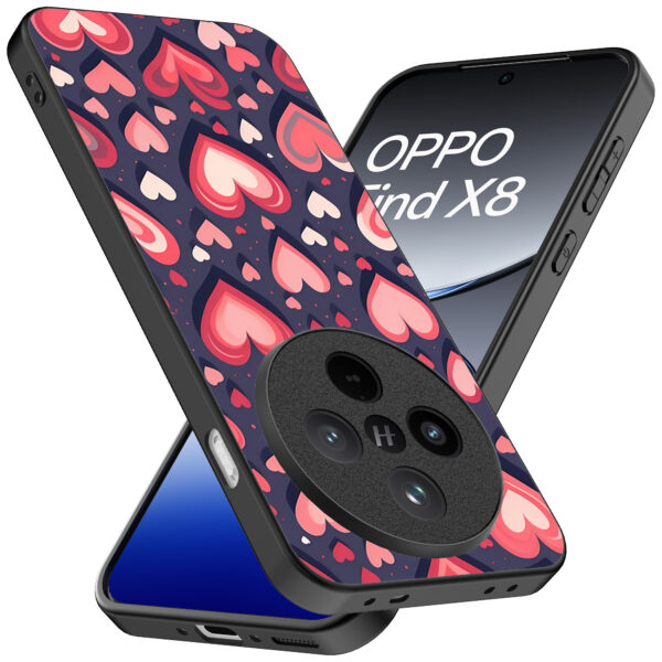 Oppo Find X8 Pro telefoonhoesje met hartjes opdruk groot (2)