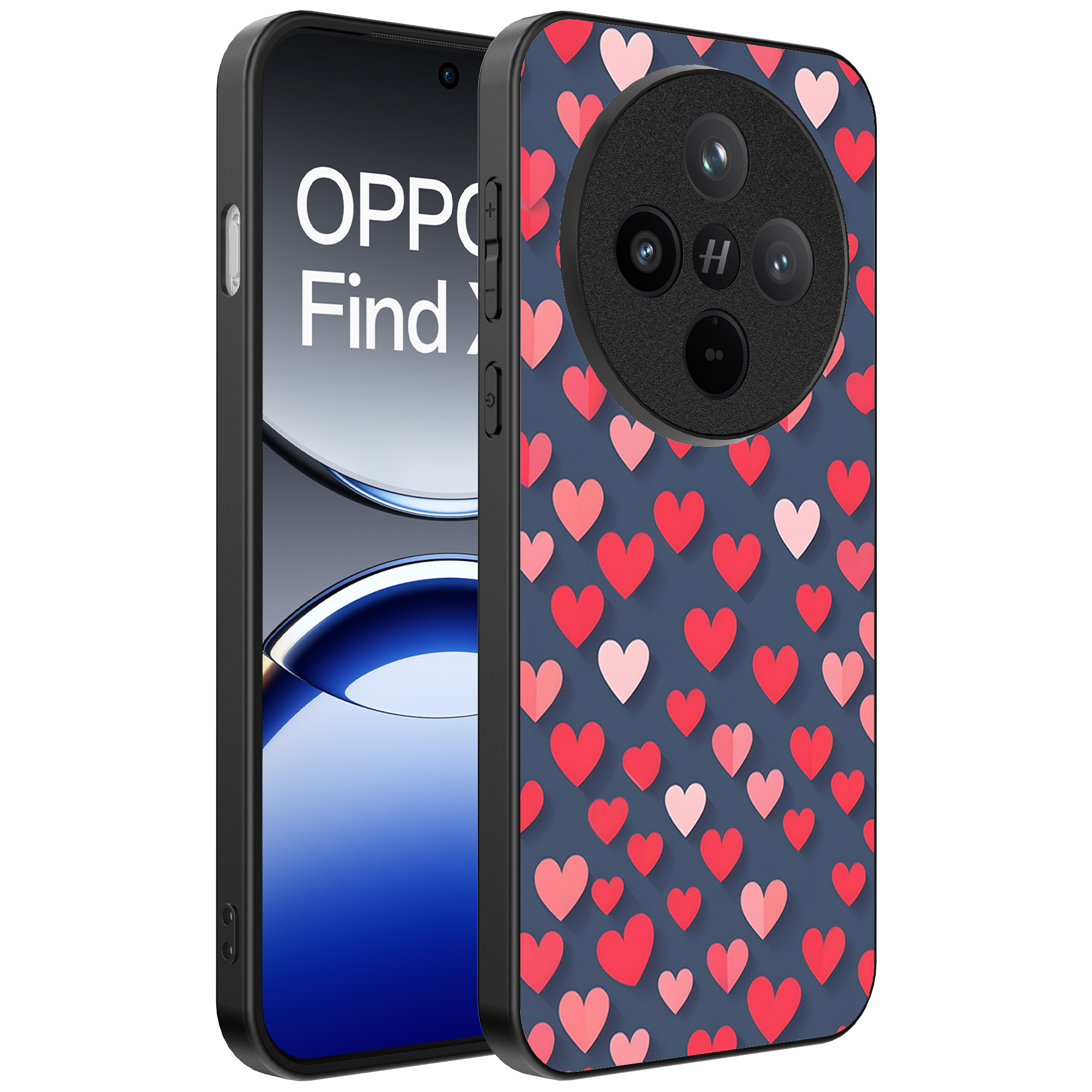 Oppo Find X8 Pro telefoonhoesje met hartjes opdruk klein (1)
