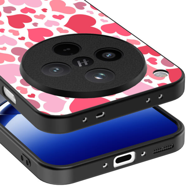 Oppo Find X8 Pro telefoonhoesje met hartjes opdruk transparant (4)