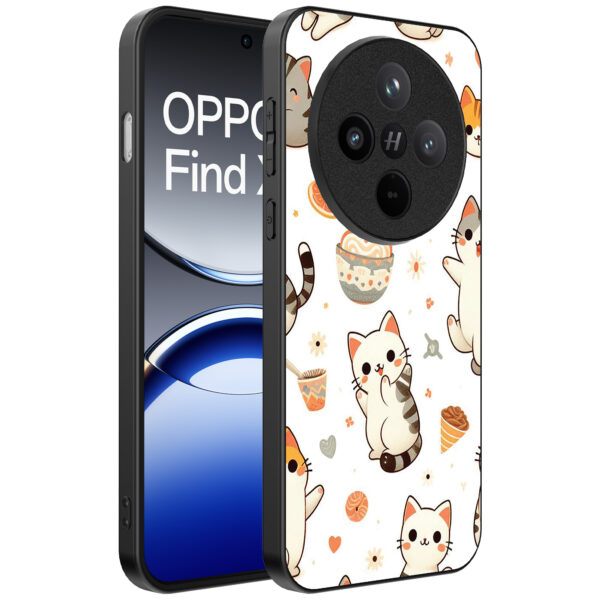 Oppo Find X8 Pro telefoonhoesje met katten opdruk (1)
