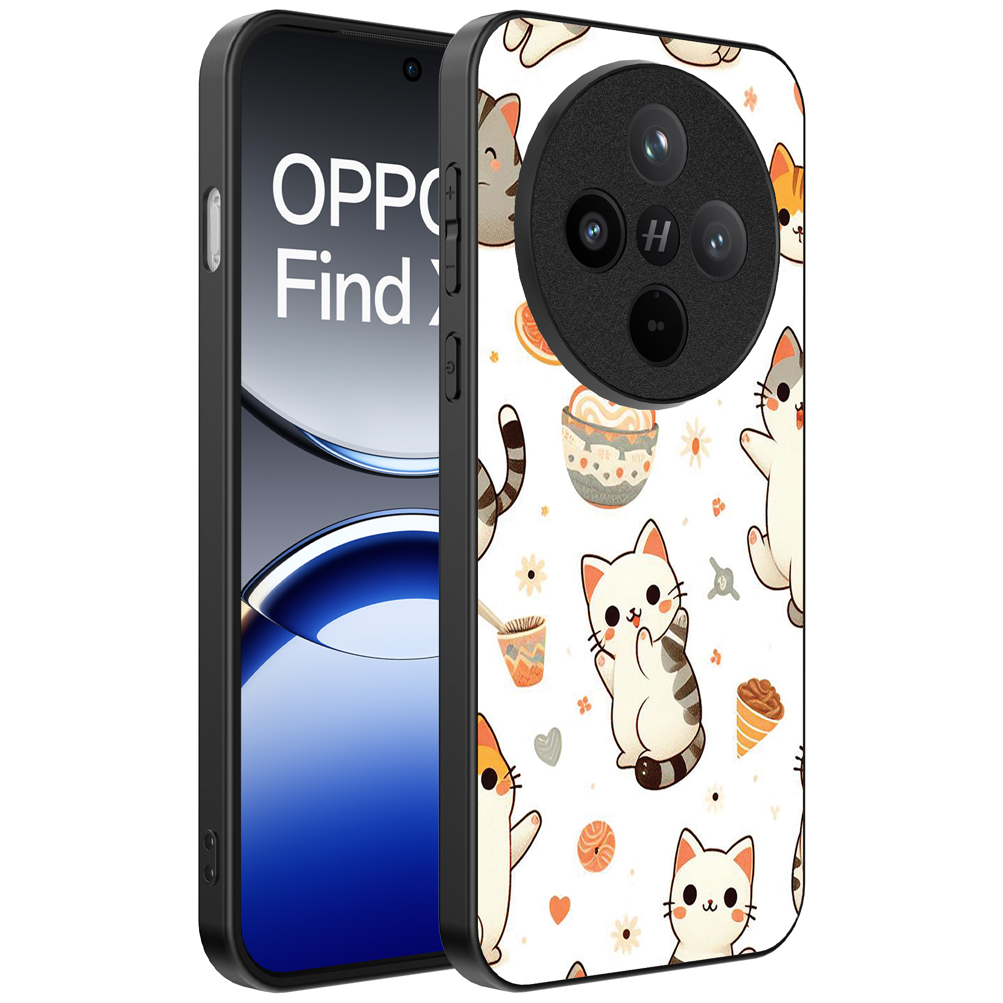 Oppo Find X8 Pro telefoonhoesje met katten opdruk (1)