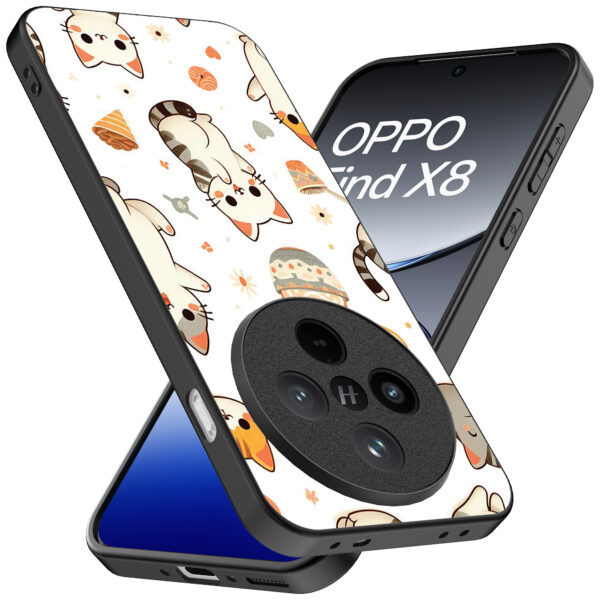 Oppo Find X8 Pro telefoonhoesje met katten opdruk (2)