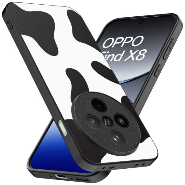 Oppo Find X8 Pro telefoonhoesje met koeienvlekken opdruk (2)