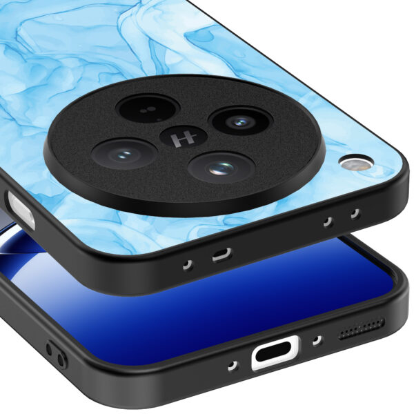 Oppo Find X8 Pro telefoonhoesje met lichtblauw marmer opdruk (4)
