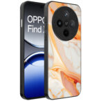 Oppo Find X8 Pro telefoonhoesje met oranje marmer opdruk (1)