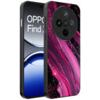 Oppo Find X8 Pro telefoonhoesje met paars roze marmer opdruk (1)