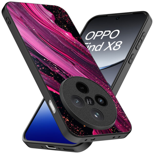 Oppo Find X8 Pro telefoonhoesje met paars roze marmer opdruk (2)