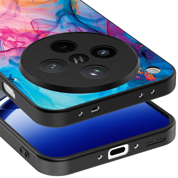 Oppo Find X8 Pro telefoonhoesje met regenboog acryl marmer opdruk (4)