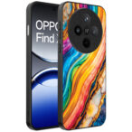 Oppo Find X8 Pro telefoonhoesje met regenboog goud marmer opdruk (1)