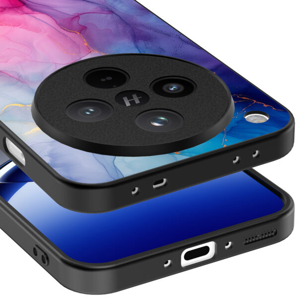 Oppo Find X8 Pro telefoonhoesje met regenboog marmer opdruk (4)