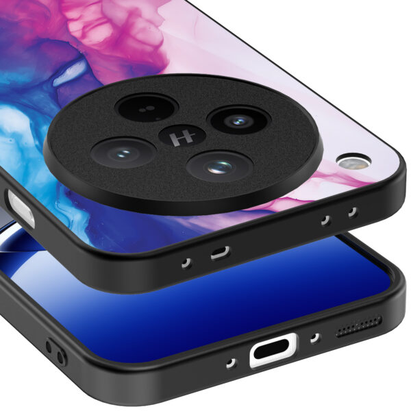 Oppo Find X8 Pro telefoonhoesje met roze blauw marmer opdruk (4)