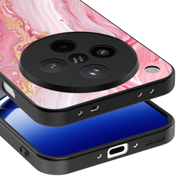 Oppo Find X8 Pro telefoonhoesje met roze marmer opdruk (4)