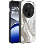 Oppo Find X8 Pro telefoonhoesje met zilver marmer opdruk (1)